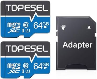 TOPESEL 64GB Micro SD Card 2 Pack Memory Cards UHS-I TF Card Class 10 for Camera/Phone/Dash Cam/Tablet/PC/Computer(2 Pack U1 64GB)