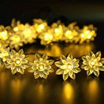 Desidiya Plastic Lotus Flower String Lights Plug-In Fairy Lights For Indoor/Outdoor Decoration, Ideal For Diwali, Christmas, Navratri, And Parties (Warm White, 4 Meters, 30 Led)