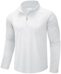 CRYSULLY Men's Golf Shirts Sports Polo Shirts Athletic Jersey Shirts 1 4-Zip Pullover White