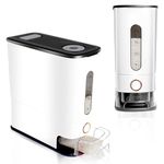26.5 Lbs Rice Dispenser with Measuring Cup & Time Scale, Large BPA-Free Cereal Grain Storage Container for Kitchen Pantry Organization