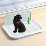 Emily Pets Indoor Dog Potty Trainer Tray – Reusable Pet Toilet with Detachable Grid & Wall Guard for Puppies and Small Dogs