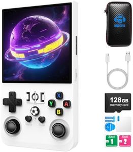 R36MAX Retro Handheld Game Console,128GB Open Source System Support 30+ Emulator Console,4.0 Inch IPS Screen Retro Gaming Console,4000mAh Battery,Portable Video Game Console(White)