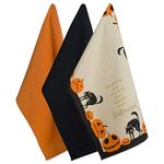 DII Cotton Halloween Holiday Dish Towels, 18x28 Set of 3, Decorative Oversized Kitchen Towels, Perfect Home and Kitchen Gift-Jack O Lantern