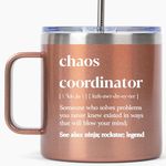 Chaos Coordinator Mug Tumbler - 14oz Rose Gold- Unique Gift Idea for Boss Women, Her, Best Mom, Coworker, Office Manager, Teacher, Boss Lady, Office, Wedding Planner, Thank You, Nurse, Admin, Farewell