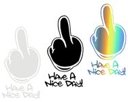 ds. distinctive style Middle Finger Sticker Set of 3 Colors Funny Car Stickers Window Decals for Laptop, Water Bottle, Skateboard, etc.