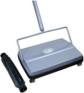 Fuller Brush 17042 Electrostatic Carpet & Floor Sweeper with Additional Rubber Rotor - 9" Cleaning Path - Lightweight - Ideal for Crumby & Wet Messes - Works On Carpets & Hard Floor Surfaces - Gray