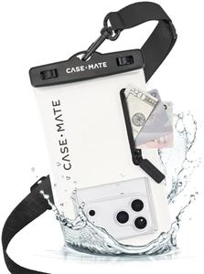Case-Mate IP68 Waterproof Phone Pouch with Zip Pocket for 3 Cards & Cash - Large Floating Phone Case w/Crossbody Lanyard - Beach Cruise Ship Travel Essentials Compatible w/All Devices - Sand Dollar