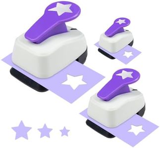 Star Paper Punch, 9mm, 15mm, 25mm Star Shape Craft Punch, Scrapbook Paper Cutter Hole Puncher Set, Design for Office Supplies, Card Making, DIY Photo Album, Purple