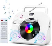 Portable CD Player with Bluetooth & Built-in HIFI Speakers, Desktop CD Player with Timer LCD Screen Display Boombox FM Radio USB Type-c for Car & Home & Travel