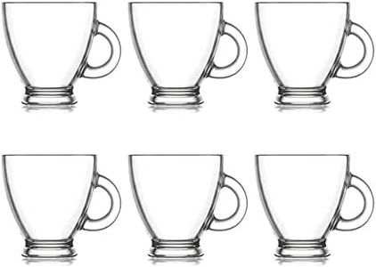 UNISHOP Set 6 Tazas Transparentes de Cristal, 9.5cl de Capacidad, para Caf�é Espresso y Cortado, Aptas para Lavavajillas