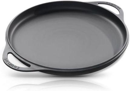 COOKLIFE 12 Inch Smooth & Light Cast Iron Griddle with Cleaning Kit- Pre-Seasoned Cast Iron Pizza Pan - Easy to Clean Polished Cast Iron Pan Use in the Oven, on the Stove or Grill, Over a Campfire