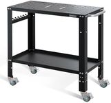 WORKPRO 36”×18” Welding Table, 1200 lbs Load Capacity, Nitriding Tabletop, Portable Welding Table with 5/8" Holes on Top, Welding Cart, Casters with Brakes