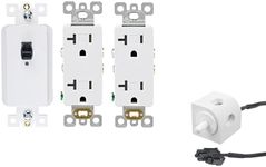 Docking Drawer Safety Disconnect Kit for Appliance Garages, 15 & 20 amp, Turns Power Off with Switch, White
