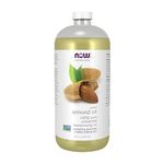 NOW Solutions, Sweet Almond Oil, 100% Pure Moisturizing Oil, Promotes Healthy-Looking Skin, Unscented Oil, 32-Ounce