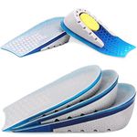 Ailaka Gel Height Increase Insoles 1 Pair, Shock Absorption Heel Cushion Pads, Height Lift Shoes Inserts for Men & Women