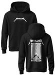 INDISSH Hoodies | Unisex Hoodie Sweatshirt Music Front Back Printed for Both Girls and Boys MU-Metal | BLK-M