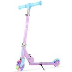 BELEEV V1 Scooter for Kids Ages 3-12, 2 Wheel Folding Kick Scooter for Children Girls and Boys, 3 Adjustable Height, LED Light Up Wheels, Lightweight Scooter with Sturdy Kickstand