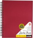 Pentalic Sketch Book, Wirebound, 8-1/2-Inch by 11-Inch, Red