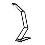 kwmobile Rechargeable LED Folding Desk Lamp - Dimmable Portable Aluminium Table Light for Home, Reading, Studying, Travel with Micro USB - Black