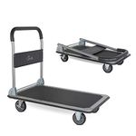 Corvids 150 Kg Portable Folding Metal Hand Platform Trolley | 2-Year Warranty | Hand Truck with 360° Rotating & Locking Wheels for Home & Warehouse Use