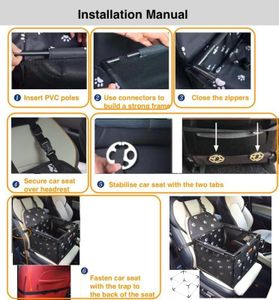 GOBUYER Waterproof Pet Car Seat Booster Box with Harness, Black 40x40cm