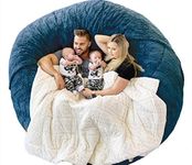 Giant Sherpa Bean Bag Chair Cover, Ultra Soft Bean Bag Bed (No Filler, Cover only), Large Round Soft Fluffy Bean Bag for Adults, Machine Washable Big Size Bean Bag Covers