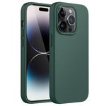 JETech Silicone Case for iPhone 14 Pro Max 6.7-Inch, Silky-Soft Touch Full-Body Protective Phone Case, Shockproof Cover with Microfiber Lining (Midnight Green)