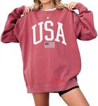 USA Flag Graphic Sweatshirt for 4th of July – Unisex Pullover for Women and Men, 80% Cotton, Perfect for Independence Day (Crimson, 3X-Large)