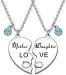 HULALA Mother Daughter Necklace Jewellery 2 PCS Puzzle Heart Matching Necklace Set Gifts For Mother's Day Birthday Christmas Presents, Stainless Steel