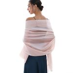 RIIQIICHY Ladies Pink Scarf Pashmina Shawls and Wraps for Weddings Like Silk Chffion Scarf for Women Evening Dresses