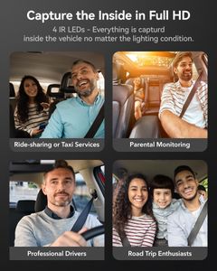 WOLFBOX 4K 3-Channel Dash Cam with WiFi, 64GB Card, GPS, Night Vision