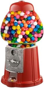 Vintage Gumball Machine - 11-Inch Retro-Style, Coin-Operated Cast Metal Vending Machine with Glass Globe and Free Spin by Great Northern Popcorn (Red)