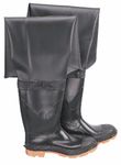 ONGUARD 86055 PVC/Polyester Men's Plain Toe Hip Wader with Cleated Outsole, 32" Height, Black, Size 12