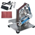 Electric Belt Grinder Machine, Mini Belt Sander with 10pcs 330mm * 15mm Belts Burnishing for Turning/Plastic Polishing/Knife Edge/Wood by Poweka…