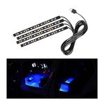 Ohleats Car LED Strip Light, 48 LED RGB Auto Interior Atmosphere Lights, USB Vehicle Under Dash Ambient Night Light Strip, Interior Decorative Lamp Lighting Kit Car Accessories (Blue)