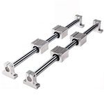 Mssoomm 2Pcs Linear Motion Rod Shaft Slide Guide D 10mm x L 39.37 inch / 1000mm + 4Pcs Block Bearings SCS10UU + 4Pcs Aluminum Rail Support SK10 Linear Motion Set Kit for 3D Printer, DIY, CNC