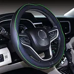 Mayco Bell Small Size Steering Wheel Cover Anti-Slip,Safety,Soft,Breathable,Durable,Full Surround,Comfortable Grip Microfiber Leather (14-14.25 inch, Green)