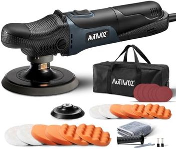 AUTIWOZ W04 Rotary Car Polisher,630W Buffer Polishing with 100mm/125mm Polish Backplate,6 Variable Speeds 2500-4500RPM for Waxing,Polishing,Buffer,M14 Threaded Extension Shaft,Detachable Side Handle