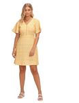 U.S. POLO ASSN. Womens Women's Crepe Flutter Sleeve Dress Mini Casual (Uspd008_Yellow_Medium)