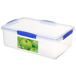 Sistema KLIP IT Food Storage Container | 7 L | Stackable & Airtight Fridge/Freezer Food Box with Lid | BPA-Free Plastic | Blue Clips | 1 Count