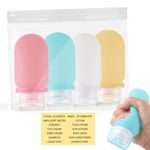 TecoKart 4pcs Travel Bottles For Toiletries, 90ml Seal Travel Bottles For Shampoo, Travel Containers For Toiletries Facial Cleanser Shower Gel Skincare Products, Portable Travelling Accessories