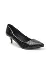 Carlton London Women Black Stylish Slip-on Pump Shoes with Stiletto Heels, Pointed Toe (40)