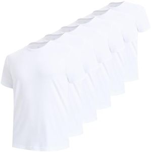 BAMBOO COOL Men's Undershirts Moisture Wicking Crewneck T Shirts, Breathable Stretch Soft Tees for Men, 6 Pack