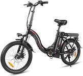 SAMEBIKE Foldable Electric Bike for Adults, 20" Fat Tire Ebike with Speed 20MPH Peak 560W Motor, Max Range 62 Miles, 36V 432Wh UL2849 Certified Removable Battery, Electric Bicycle for Men/Women, BK