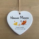 the sticker studio ltd Lion King Inspired By Walt Disney Hakuna Matata Quote Ceramic Heart Shape Plaque Gift Sign cr5