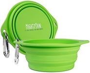 Mighty Paw Collapsible Travel Dog Bowl Set - 2 Pack (27 Oz) | Food Safe Silicone Food & Water Bowls for Pets. Bonus Carabiner Clip for Hiking, Camping or Walking. Lightweight & Leak-Proof