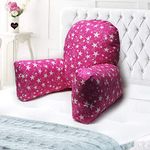 COOZLY BackRest Pillow | Reading Pillow | Bed Support Pillow with High Armrests |100% Cotton Removable Cover