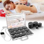 AICNLY Hot Stones Massage Set with Temperature Adjustment-20 Pcs Basalt Hot Stones with Heater Kit, Professional Massage Tool for Spa-Lymphatic Drainage, Relieve Tension and Muscle Pain