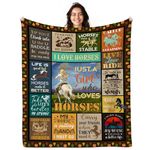 Horse Gifts for Girls, Horse Blanket, Horse Gifts for Women, Horse Lover Blanket, Horse Lover Gifts for Women Just A Girl Who Loves Horses Throw Blankets 50"x60"