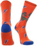 TCK Florida Gators Socks Sock Mayhem Crew (Orange/Blue/White, Large)